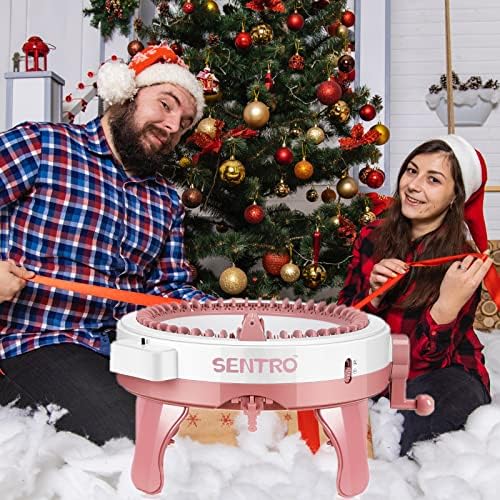 SENTRO Machine à tricoter, 48 aiguilles tisser rond, machines planche tricoter rotative double kit de pour adultes/enfants, bricolage, écharpe, chapeau, chaussettes – Image 2