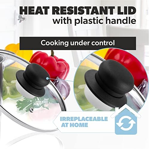 KADAX Couvercle en Verre pour Poeles et Casseroles, Couvercle Résistant à la Chaleur avec Poignée en Plastique pour une Cuisine Facile et Sûre (28 cm) – Image 3