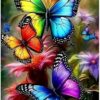 Miquans Art 5D Diamond Painting，Peinture Diamant Adulte,Murale Décoration Complet Couleur Fleurs,(30x40cm) Papillon Peinture Broderie Diamant Painting Kit Complet Pour