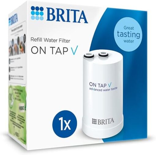 BRITA ON TAP V (600L) Cartouche de rechange pour filtre à eau – Pour une eau durable de bon goût, réduit les micro particules, PFAS, métaux lourds et autres substances qui altèrent le goût – Image 2