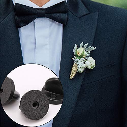 AIEX 100 Pièces Fermoir Papillon Pins Caoutchouc Pin's Fermoir Embrayage pour Épinglettes Fabrication de Bijoux Chapeaux Insignes Uniforme (Noir 11.5mm Diamètre) – Image 5