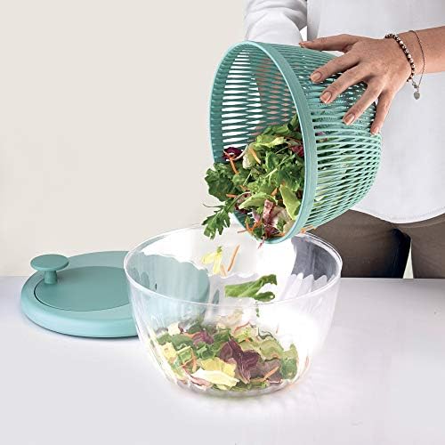 Guzzini - Kitchen Active Design, Spin&Store, Centrifugeuse à Salade avec Couvercle - Olive Green, 26 cm - 170900175 – Image 2