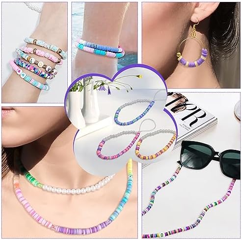 168 Couleurs Perle Plate pour Bracelet, 20860 Pièces 6mm Perles Heishi, Perles pour Bracelet, Perles Argile pour Bracelet avec Perles Lettres DIY Bracelet Collier Pendentif Charmes – Image 6