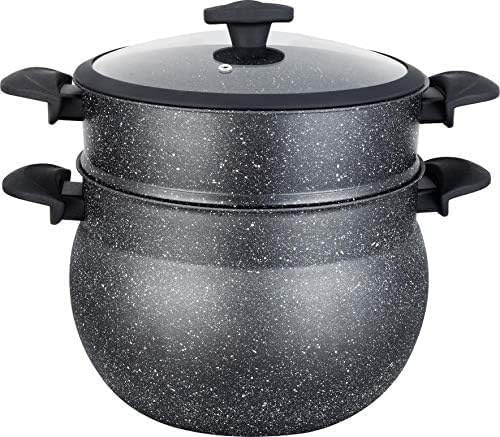 Royal Swiss® Couscousiere Noire en Pierre 8 litres