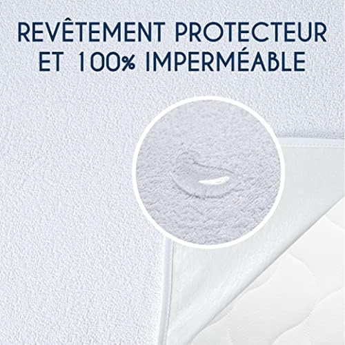 Protege Matelas 140x190 cm Imperméable Oeko TEX par Dreamzie - Alese 140x190 en Coton Respirant avec 4 Coins Elastiques – Image 3