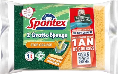 Spontex - Gratte-Eponge Stop-Graisse - 2 éponges grattantes vertes protection anti-graisse – Image 9