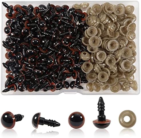 TOAOB 150pcs Yeux de Sécurité amigurumis 6mm Yeux de Poupée en Peluche en Plastique Rond Noir avec Rondelles pour Marionnette DIY Artisanat Bijoux – Image 13