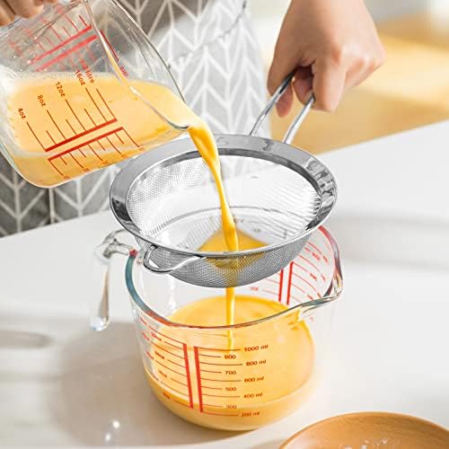 Avesteir 3 Pièces Passoire Inox 19/25/37 cm, Métal Tamis Cuisine, Tamis Maille Fine avec Poignée, Filtre pour Pâtisserie, Égoutter Poudre, Pates, Légumes, Quinoa, Nouille, Riz, Blanc d'Oeuf (Argent) – Image 3