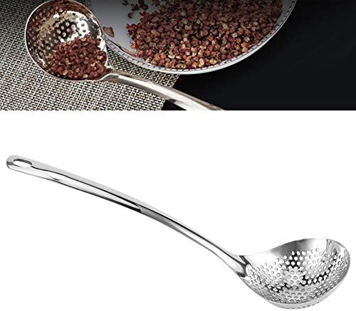 passoire de cuisine louche, 2 pièces cuillère à tamis, cuillère à fentes en acier inoxydable, cuisine à écumoire, Louche à marmite avec long manche, compatible lave-vaisselle, louche à trou – Image 6