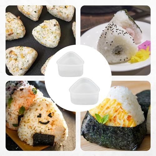 TEKONDA Onigiri Lot de 4 moules à sushis avec cuillère Triangle de riz Onigiri Maker Moule à boulettes de riz pour sushis, restaurants, restaurants familiaux, pique-niques, fabrication de sushis – Image 5