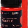 Decola — Peinture Textile Classique Rouge 50ml | Teinture Textile À Haute Teneur En Pigments | Fabriqué Par Nevskaya Palitra