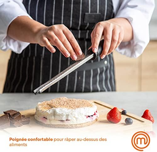 MasterChef Zesteur d'Agrumes & Râpe à Fromage Manuelle, Râpe Fine pour Parmesan, Citron, Coconut, Muscade, Chocolat et plus, 34,5cm, Lames Tranchante en Acier Inoxydable – Image 3