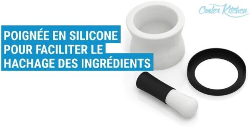 Mortier et pilon EZ-GRIP en céramique et silicone, Mélangeur d'épices cuisine, poignée ergonomique, base en silicone anti-dérapante, détachable, lavables en lave-vaisselle par Cooler Kitchen – Image 7