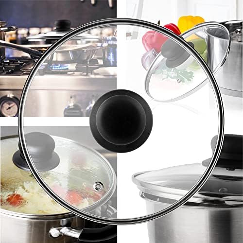 KADAX Couvercle en Verre pour Poeles et Casseroles, Couvercle Résistant à la Chaleur avec Poignée en Plastique pour une Cuisine Facile et Sûre (28 cm) – Image 5
