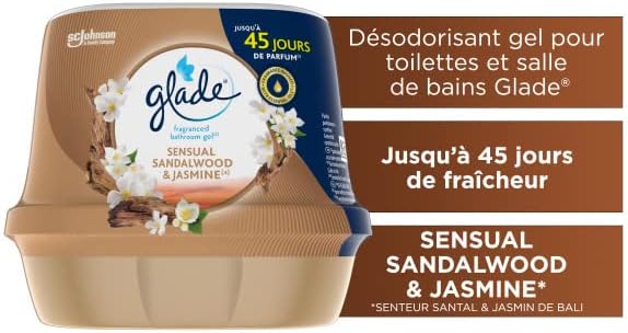 Glade Gel Premium - Désodorisant infusé aux Huiles Essentielles pour Toilette Et Salle de Bain - Sensual Sandalwood & Jasmine - 45 Jours de Parfum – Image 2