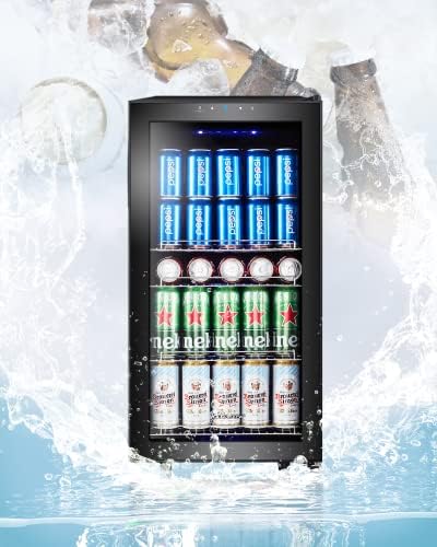 Kalamera Réfrigérateur à boissons KRC-86GE avec panneau de commande tactile, zone de refroidissement 3-18°C, réfrigérateur à bouteilles 86 litres, éclairage intérieur LED bleu, 41 dB – Image 3
