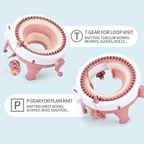 SENTRO Machine à tricoter, 48 aiguilles tisser rond, machines planche tricoter rotative double kit de pour adultes/enfants, bricolage, écharpe, chapeau, chaussettes – Image 4