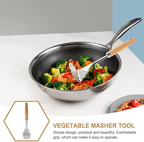 Kichvoe Pilon À Ail Pressoir A Fruit Outillage À Main À Main -Purée -Purée en Acier -Purée Ustensile -Purée Fruits -Purée pour À Domicile Garlic Outillage Nourriture pour Bébés – Image 6