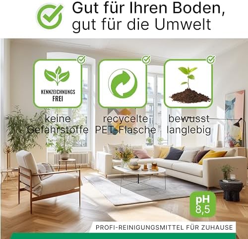 BiOHY Détergent pour des aspirateurs humide (12 x 1l Bouteille) + Distributeur | 1:200 concentré pour des aspirateurs eau | idéal pour carrelage, PVC, parquet et tapis | écologique (Saugwischer) – Image 3