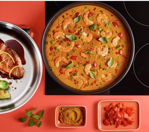 Tefal Ingenio Preference On Lot de 2 Poêles 24/28 cm + poignée amovible, Induction, Acier inoxydable, Empilable, Compatible lave-vaisselle, Fabriqué en France L9759002 – Image 5