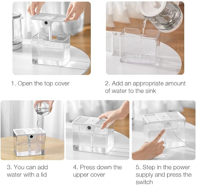 Grand humidificateur, humidificateurs d'air 1,5 L pour plantes de chambre à coucher, grande pièce, atomiseur hydratant de bureau, grande capacité, humidificateur USB T15(Blanc) – Image 4