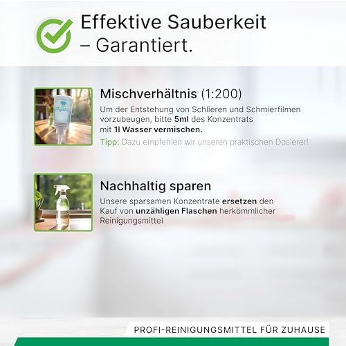 BiOHY Détergent pour des aspirateurs humide (12 x 1l Bouteille) + Distributeur | 1:200 concentré pour des aspirateurs eau | idéal pour carrelage, PVC, parquet et tapis | écologique (Saugwischer) – Image 6