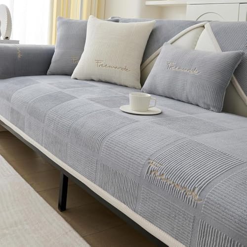 Housses de canapé en flanelle lavables - Nouvelles housses de coussin de canapé, Housse de canapé antidérapante 1 2 3 4 places pour canapé sectionnel, Housse de canapé en forme de L (Gris,70x150cm) – Image 40
