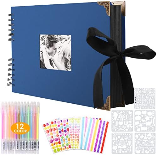 Album Photo à Personnaliser Soi-Même 80 Pages Noires Scrapbooking Vintage Album Souvenir pour Bébé Famille Anniversaire Saint Valentin Mariage Noël Cadeau (Noir, 29 x 21,5 cm) – Image 13