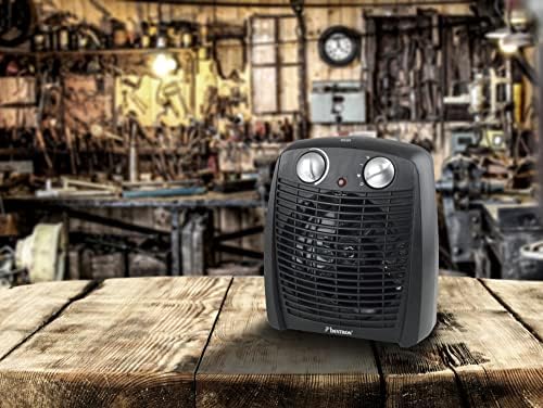 Bestron Radiateur soufflant, Radiateur soufflant salle de bain avec 2 niveaux de puissance, y compris sécurité anti-renversement & protection contre la surchauffe, pour des pièces jusqu'à 20m², Noir – Image 2