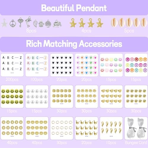 168 Couleurs Perle Plate pour Bracelet, 20860 Pièces 6mm Perles Heishi, Perles pour Bracelet, Perles Argile pour Bracelet avec Perles Lettres DIY Bracelet Collier Pendentif Charmes – Image 4