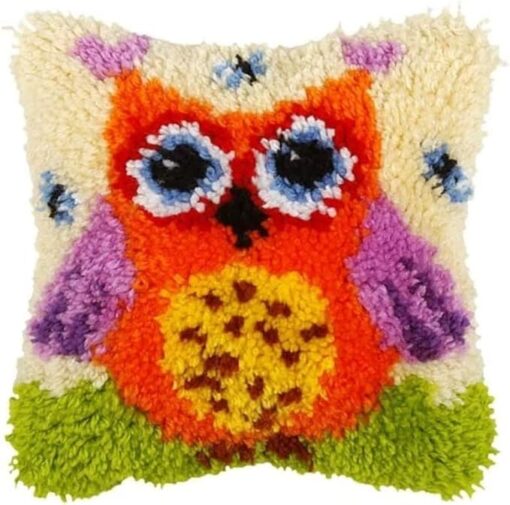 ROCKY&CHAO Kit Tapis au Point noué its de Crochet de Verrouillage for Adultes Débutants Bricolage Cadeaux faits à la main Point de croix Kit créatif 43cm x 43cm(Écureuil) – Image 12