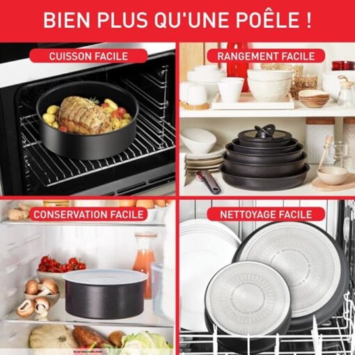 Tefal Ingenio Poêle profonde 26 cm, Induction, Revêtement antiadhésif, Indicateur de démarrage de cuisson, Empilable, Compatible lave-vaisselle, Fabriqué en France, Eco Resist L3978502 – Image 3