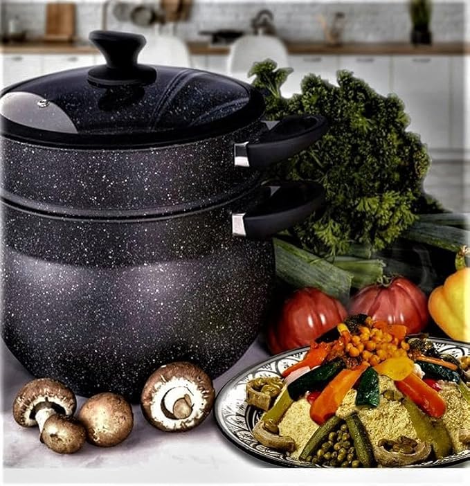 Royal Swiss® Couscousiere Noire en Pierre 8 litres – Image 3