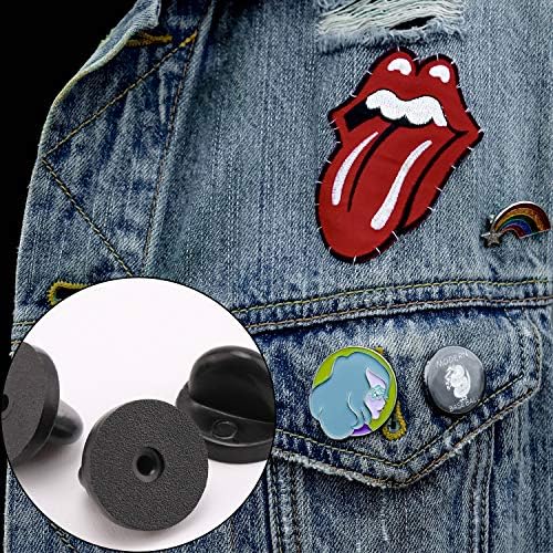 AIEX 100 Pièces Fermoir Papillon Pins Caoutchouc Pin's Fermoir Embrayage pour Épinglettes Fabrication de Bijoux Chapeaux Insignes Uniforme (Noir 11.5mm Diamètre) – Image 6