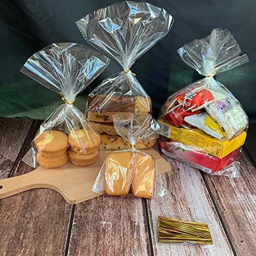 Sac Plastique Transparent 100pcs 8x12cm,avec Liens Torsadés 100 pcs,Sachet Cellophane Sachet Transparent Cadeau pour Emballage cadeau de fête, Cadeaux de mariage, Cadeaux d'anniversaire pour enfants – Image 5