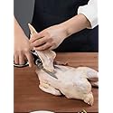 Ciseaux Cuisine, Ciseaux Cuisine Robustes, Professionnel Acier Inoxydable Ciseaux,Multiusage Ciseaux avec Couvercle pour Poulet Poisson Légumes et BBQ, Décapsul (Blanc & Rouge) – Image 7