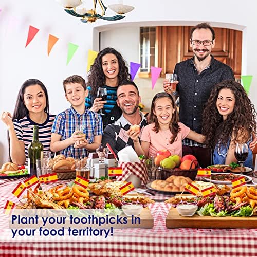 AhfuLife 100PCS Drapeau Cure-dent du Monde, Pic Drapeau de 100 Pays Mixtes pour Topper de Coupe, Cure Dent Drapeau Pays pour Euro Football Match Coupe du Monde Cocktail Bar JO Décoration – Image 6