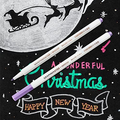 Lypumso Marqueurs Métalliques Feutres, 10 Couleurs Stylo Metallique Paillette à Brosse Douce 1-2mm pour Scrapbooking, Peintures, Albums de Mariage, Stylo Feutre pour Cahiers, Photo, Bois, Porcelaine – Image 3