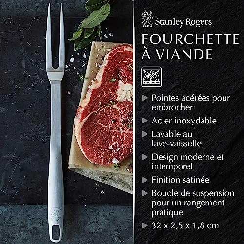 Stanley Rogers - Fourchette à viande en acier inoxydable - Fourchette à barbecue pour viande en finition satinée - Accessoires de cuisine lavables au lave-vaisselle – Image 3