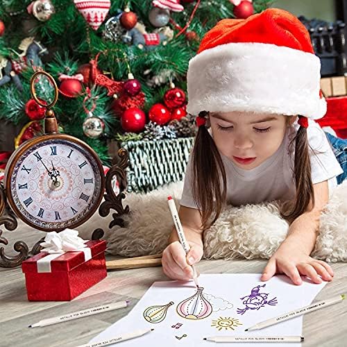 Lypumso Marqueurs Métalliques Feutres, 10 Couleurs Stylo Metallique Paillette à Brosse Douce 1-2mm pour Scrapbooking, Peintures, Albums de Mariage, Stylo Feutre pour Cahiers, Photo, Bois, Porcelaine – Image 4