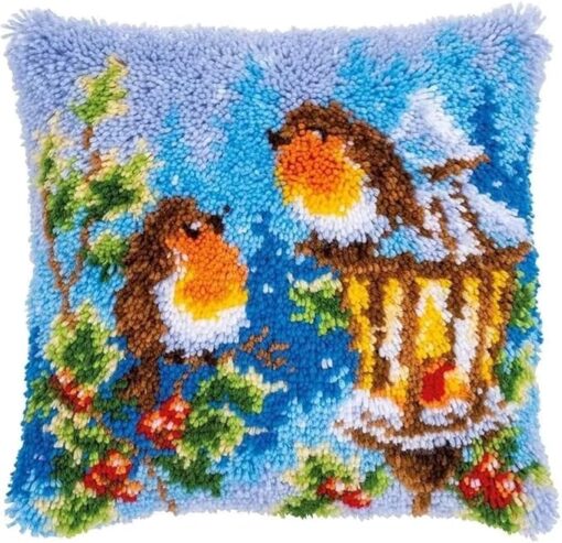 ROCKY&CHAO Kit Tapis au Point noué its de Crochet de Verrouillage for Adultes Débutants Bricolage Cadeaux faits à la main Point de croix Kit créatif 43cm x 43cm(Écureuil) – Image 14