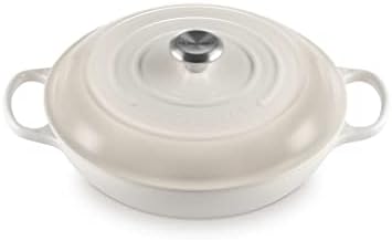 Le Creuset Faitout Signature en Fonte Émaillée, Rond, 30cm, 3,2 L, 5,555 kg, Meringue, 21180306422430