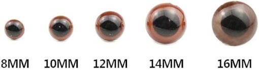 Upstore Lot de 100 yeux en plastique à coudre pour loisirs créatifs, marionnette, ours en peluche et poupée Marron 20 mm – Image 3