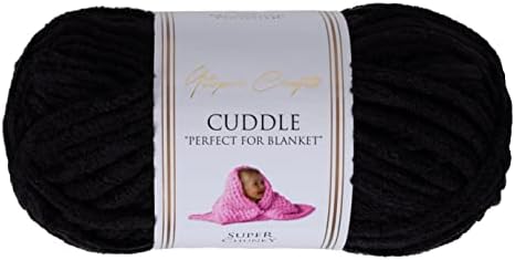 Utopia Crafts Cuddle Super Chunky Fil Chenille Doux pour Tricot et Crochet, 100 g - 60 m (Noir)