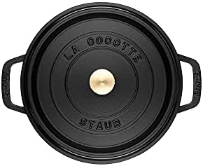 STAUB Cocotte en Fonte Émaillée avec Couvercle, Tous feux dont induction, 7 à 8 personnes, Ronde, 30 cm, 8,34 L, 8,9 kg, Noir Mat – Image 2