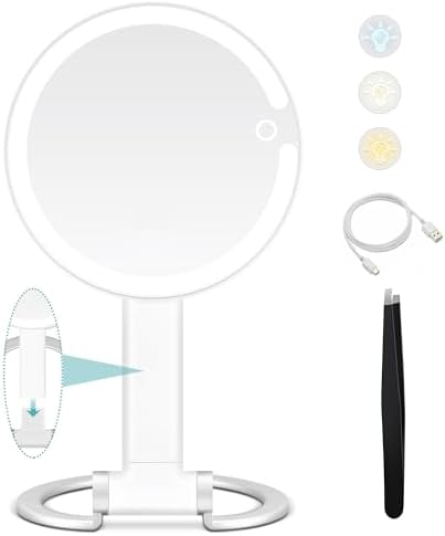 B Beauty Planet Miroir grossissant avec lumière, 20x/1x, Double Face, Miroir de Maquillage Portable, éclairage 3 Couleurs, écran Tactile à intensité Variable – Image 14