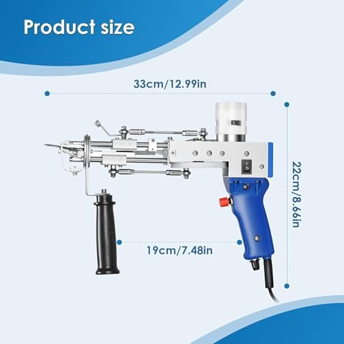 Helangel Tufting,Pistolet Tufting 5-40 Étapes/S Pistolet à Touffeter électrique 7-21 mm Réglable Machine à Tricoter Les Tapis pour Christmas l'Artisanat Tapis Vêtements – Image 5