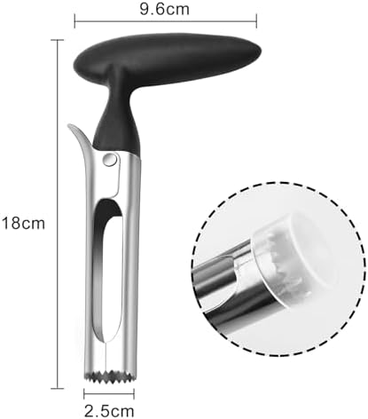 Diompirux 2 pièces Vide Pomme Haut de Gamme, Vide Trognon pomme ou de poire, Avec Lame DenteléE Tranchante Et PoignéE D'Angle Ergonomique en Acier Inoxydable, Accessoires de Cuisine et Maison, Noir – Image 7