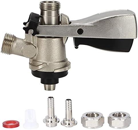 Coupleur de Fût de Bière, G5/8 S Type Brassage Bière Robinets de Distributeur en Laiton 304 et Acier Inoxydable, Coupleur de fût Système pour Maison Bars Hôtels Restaurants Rassemblements de Famille