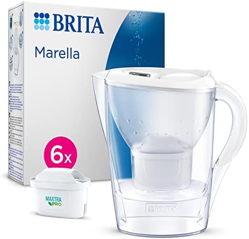 BRITA Carafe Filtrante Marella Blanche (2,4l) incl 6 cartouches filtre eau robinet MAXTRA PRO All-in-1 réduit PFAS,calcaire, chlore, certaines impuretés et métaux indicateur temporel, éco-emballage – Image 9